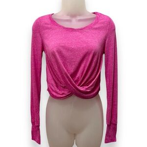 FP Movement by Free People Hot Pink Long Sleeve Twist-Front Tee